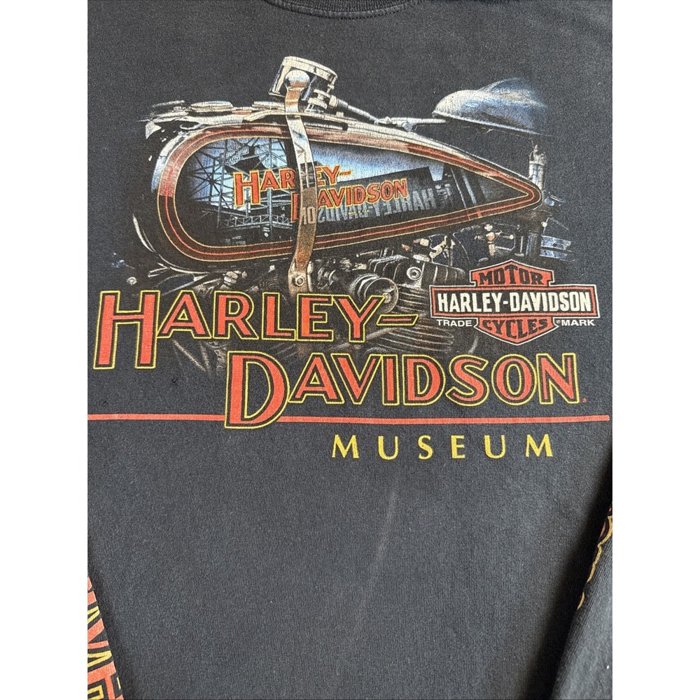 VTG Harley-Davidson Museum Milwaukee WI Black Long Sleeve T-Shirt Size 2XL - Picture 2 of 9